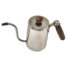 木手柄手沖壺 600ml 304不鏽鋼 木蓋, 不銹鋼原色, 1個