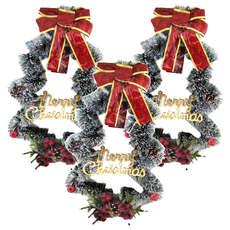 聖誕樹造型花圈 Set, 19.5吋, 3組