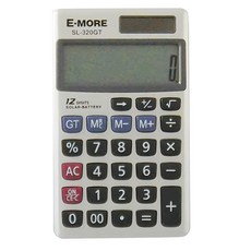 E-MORE SL-320GT 計算機 12位數 國家考試專用 商用型, 銀色, 1個