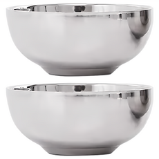 HIKARI 日光生活 H350 13cm 銀色 不鏽鋼 雙層隔熱碗, 2個