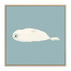 Boluo 菠蘿選畫所 慵懶小海豹 ANSD6610G 北歐風裝飾畫, 60 x 60cm, 金色