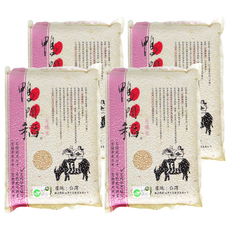 鴨間稻 有機胚芽糙米 台灣產, 4包, 3kg, CNS三等