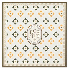 科技皮革廚房瀝水墊 去角花紋, 古典花磚, 1個