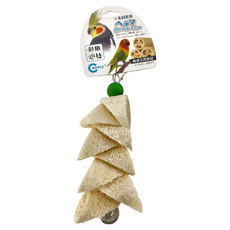 Canary 彩癒遊憩 B-T680 適用於中小型鸚鵡 天然木絲瓜鳥玩具, 海波浪, 1個