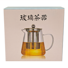 耐熱加厚玻璃泡茶壺-550mL, 1個, 透明