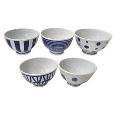 Saikai 西海陶器 波佐見燒 藍玉紋 五件式輕量飯碗 Set, 陶瓷 11.5x7cm, 1盒