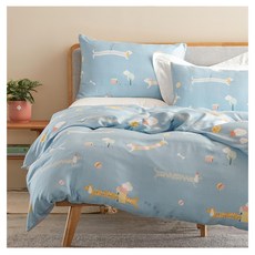 HOLA 和樂家居 氣球狗狗天絲防蟎抗菌床包雙人 0.9kg