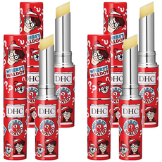DHC 純欖護唇膏 威利在哪裡 歡樂版, 保濕成分, 無香料, 無著色, 1.5g, 4支
