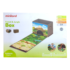 Miniland 叢林角色扮演組 叢林主題遊戲墊 可變成收納箱, 1盒