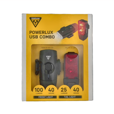TOPEAK 前後燈套組 HeadLux 100USB TailLux 25, USB充電 防水, TMS098, 1個