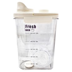 韓系奶油密封雜糧罐 Fresh Box 2800ml, 16.5 x 8.2 x 29.7cm, 1個
