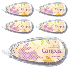 KOKUYO 國譽 Campus 象牙白修正帶 5mmx8m, 黃兔, 5個