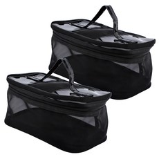 Galatea 葛拉蒂 可提式大容量網格收納袋 可透視內容物 附手把 化妝品收納, 2個