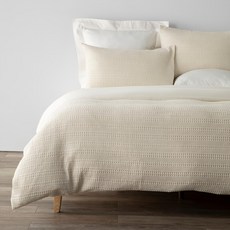 HOLA 和樂家居 艾禮思300織華夫格純棉被套單人 1kg, 月牙白