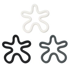 好物良品 Abstract 北歐設計矽膠造型隔熱墊, 16.5x16.5x0.9cm, 米白/竹綠/墨黑/紫藜/鐵灰, 米白 + 墨黑 + 鐵灰, 1組