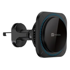 HODA 好貼 製冷款車用出風口磁吸充電式手機架 附CtoC充電線 7.2 x 7.2 x 10.2cm, Black, 4711441977528