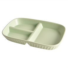 Homely Zakka 北歐風長方型陶瓷分隔餐盤/211餐盤，尺寸約24x16x3.5cm/670g，顏色:奶茶色、奶油白、奶油綠、奶油黃、奶黃色, 24 x 16 x 3.5cm, 1個