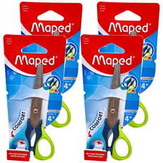 Maped 小學生舒適握剪刀 右手 顏色隨機 舒適握把設計 安全耐用 兒童剪刀, 4個