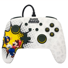 PowerA 任天堂官方授權 增強款有線遊戲手把, 高級遊戲按鍵 隨插即玩, NSGP008501, 超級瑪利歐 + 白色, 1個