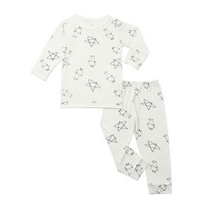 baa baa sheepz 抱抱羊 Ute系列 居家睡衣 長袖上衣&褲子 95%竹纖維, 18~24個月, 白色