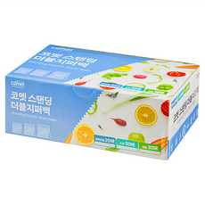 comet 立體雙層夾鍊袋 方形 20個 + 小 50個 + 大 30個, 方形 + 小 + 大, 100個, 1盒