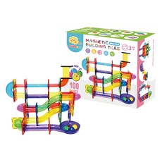 SCIENCEBABY 磁力片球道組 管紙盒版 100片裝, 彩色, 1盒