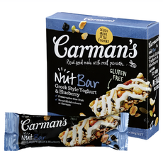 Carman's 堅果棒 希臘優格藍莓 濃郁希臘優格 藍莓酸甜與堅果脆爽 札實口感 飽足感滿分, 160g, 1盒
