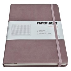 PAPERIDEAS B5 硬皮筆記本, 94張/188頁, 頁碼設計, 索引, 冰莓粉, 178x250mm, 1本