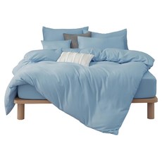 Blue Cat 藍貓 素色天絲纖維枕套, 湖藍, 4個