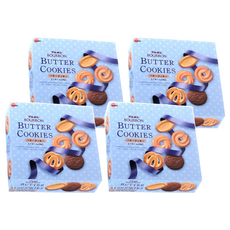 BOURBON 北日本 奶油曲奇餅禮盒, 蝴蝶捲型餅乾 12個 + 捲型餅乾 12個 + 砂糖奶油味餅乾 12個 + 奶油可可味餅乾 12個 + 塔型餅乾 12個, 4盒