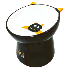 NiceU毛樂趣 小惡魔高腳寵物碗, 陶瓷材質 12x12x12公分, 1個