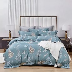 愛北鼻 台灣製萊賽爾兩用被套, 1入, 藍綠葉語