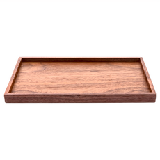 HOLA 和樂家居 艾禮思防滑實木托盤 方形 400g, 胡桃木色, 1個