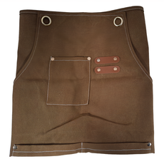 卡特屋 日系成人工作圍裙 加厚工裝款, 耐磨防油防水塗層, 咖啡色, 1件