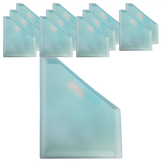 DAIHO 可伸縮風琴式資料架 PP材質防水防污 可容納約1300張A4紙, 藍色, 12個