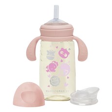 MARCUS&MARCUS PPSU 2合1訓練水杯 (300ml) 6個月以上適用, 粉色, 1組