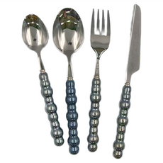 Royal Duke 琉瑩 304不鏽鋼餐具 刀叉匙4件禮盒 - 黑色, 刀子 + 叉子 + 湯匙2支, 1組