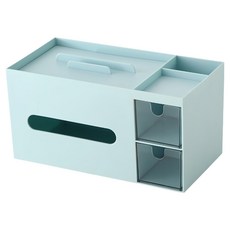 小麥購物 實用美學多功能桌面收納盒, 2層, 藍色