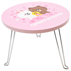 Hiromimi LINE FRIENDS 摺疊桌, 超人氣圖案 輕巧好收納 E1級密度版, 愛的抱抱, 1張