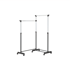 ikloo 宜酷屋 雙桿可收合衣桿 曬衣架, 黑, 1入