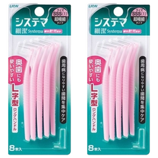 LION 獅王 Systema 細潔深潔牙間刷 SSS 超極細 L型 深入清潔牙縫, 8支, 2組