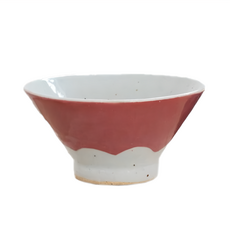富士山美濃燒茶碗, 陶瓷, 大(Φ13x6.5H), 赤富士, 1組