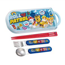 Skater 三合一餐具組, 湯匙13cm + 筷子16.5cm + 叉子13cm + 外盒19.8 x 7.6 x 1.7cm, 汪汪隊, 1組