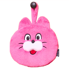 ZIZONE 粉色貓咪造型擦手巾 聚酯纖維, 1個, 1入