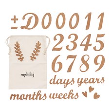 MyLittleJ 木製數字拍照道具組 Set 專為孩子生日、紀念日設計的小物, 棕色, 1組