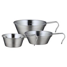 Kakusee SOLA不銹鋼雪拉杯3件組 225ml + 340ml + 620ml, 1組, 銀色
