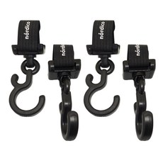 Nordico嬰兒車掛鉤 嬰兒車、椅子等多功能掛鉤, 黑色, 4個