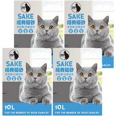 SAKE 海洋玫瑰 粗球礦砂 10L, 低粉塵 除臭 貓砂, 6kg, 4包