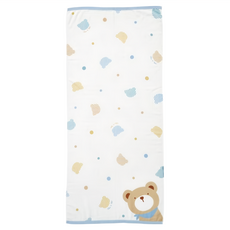 奇哥 超柔紗毛巾/寶寶洗澡大浴巾 137 x 60cm, 藍色, 1條