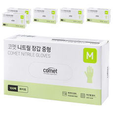 comet 合成橡膠手套 100入, 中(M), 白色, 6盒